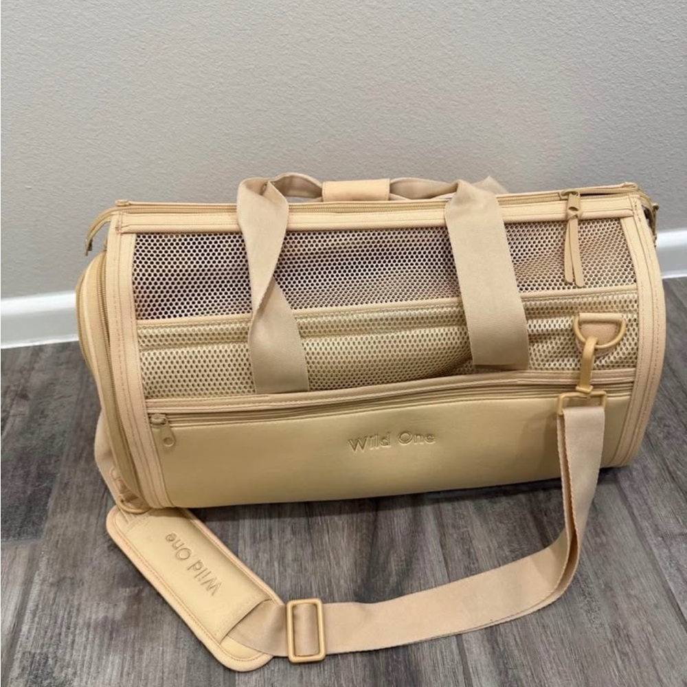 Wild One Tan TSA Travel Carrier for Dogs